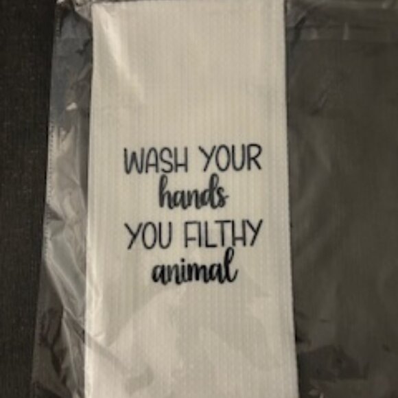 Wash Your Hands Funny Kitchen Towel - NWT 2/$15 or 3/$21 - Picture 1 of 2